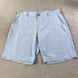 Peter Millar Shackleford Performance Hybrid Shorts Mens 34 Blue Golf Preppy